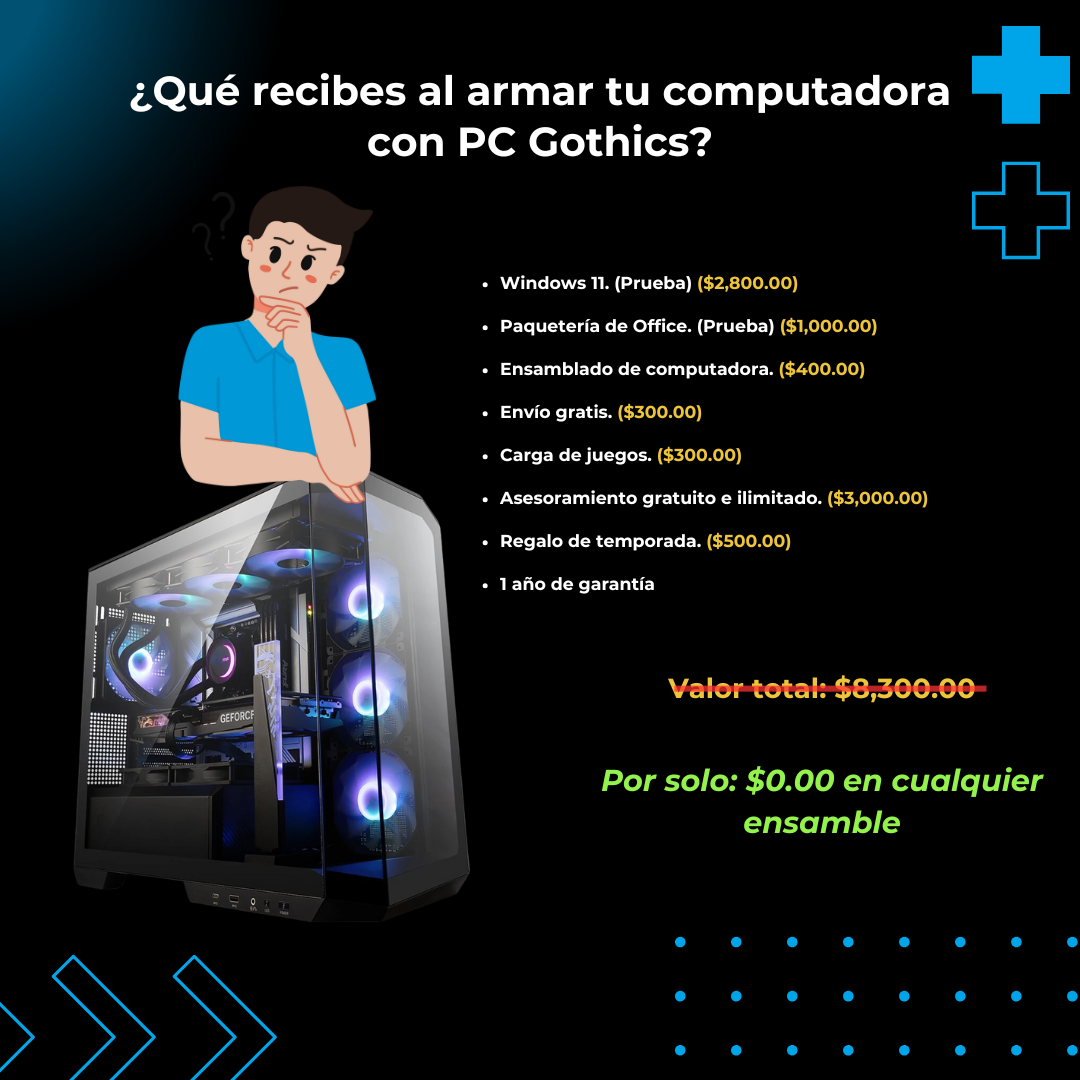 PC AMD RYZEN 5 8400F + 16 GB RAM DDR5 + RTX 5060 8GB