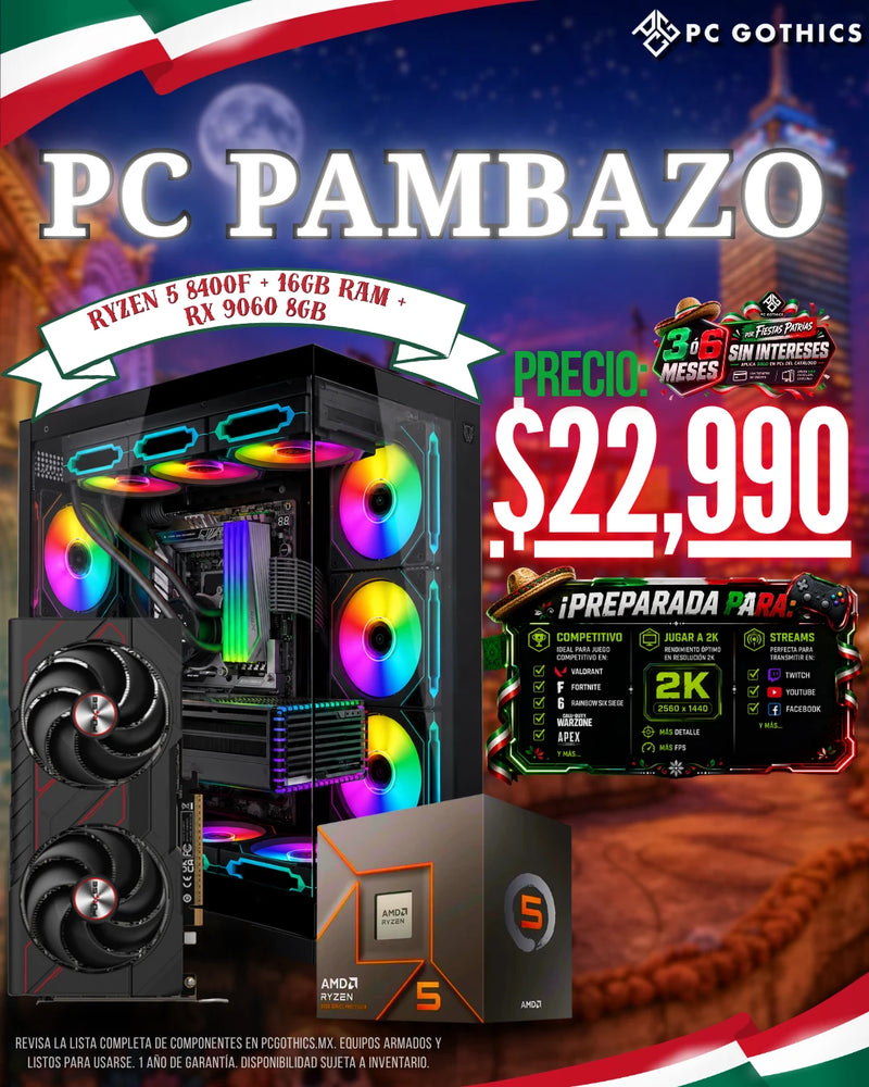 PC Pambazo - Ryzen 5 8400F + 16GB RAM + RX 9060 8GB