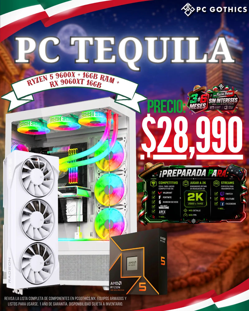 PC Tequila - Ryzen 5 9600X + 16GB RAM + RX 9060XT 16GB
