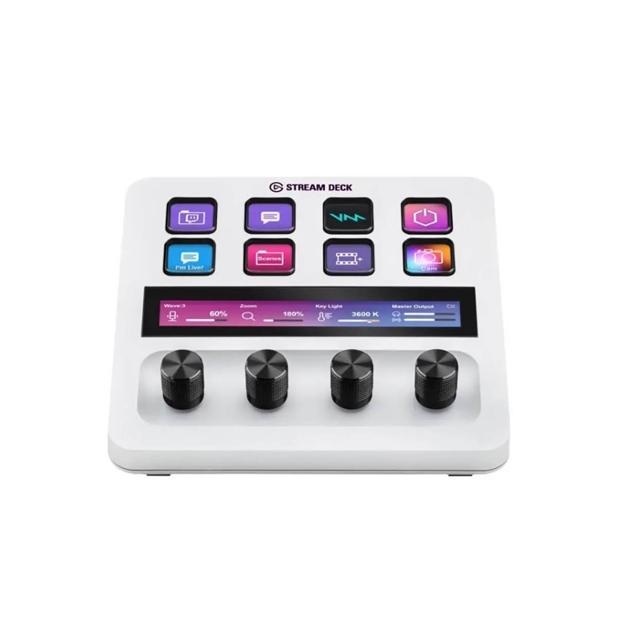 TECLADO P/STREAMING ELGATO (10GBD9911) STREAM DECK +,8 TECLAS,AJUSTE DE NIVELES,PANTALLA TACTIL,BLAN-1
