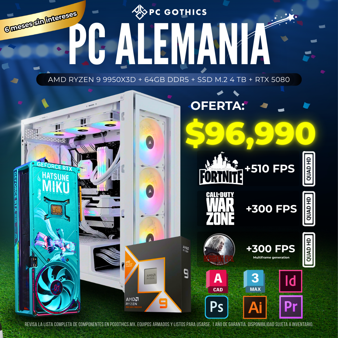 PC Ryzen 9 9950X3D + 64 GB DDR5 + 4 TB + 5080 - (PC Alemania)-1