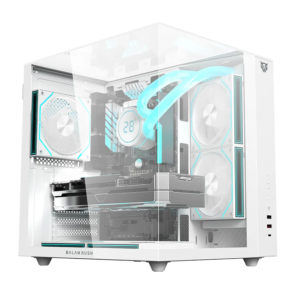 GABINETE BALAM RUSH(BR-941532)TANK MAJESTIC 6600,ATX,1*USB 3.0,CRISTAL TEMP,FAN 3*120MM,ARGB,BLANCO
