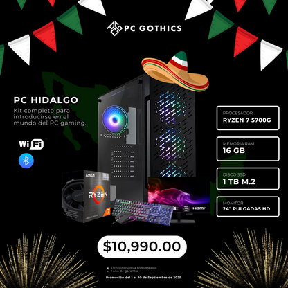 PC Ryzen 7 + 16 GB RAM + SSD 1 TB + Combo monitor, teclado y mouse  - (PC Hidalgo)