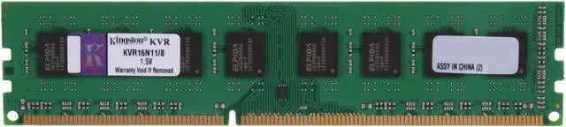 MEMORIA DIMM DDR3 KINGSTON (KVR16N11/8WP) 8GB (1X8GB) 1600MHZ, 2RX8, NON-ECC, VALUE RAM, CL11