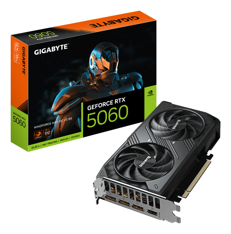 TARJETA DE VIDEO GIGABYTE (GV-N5060WF2MAX OCV2-8GD) RTX5060,8GB GDDR7,PCIE 5.0,HDMI,3*DP,2 FAN