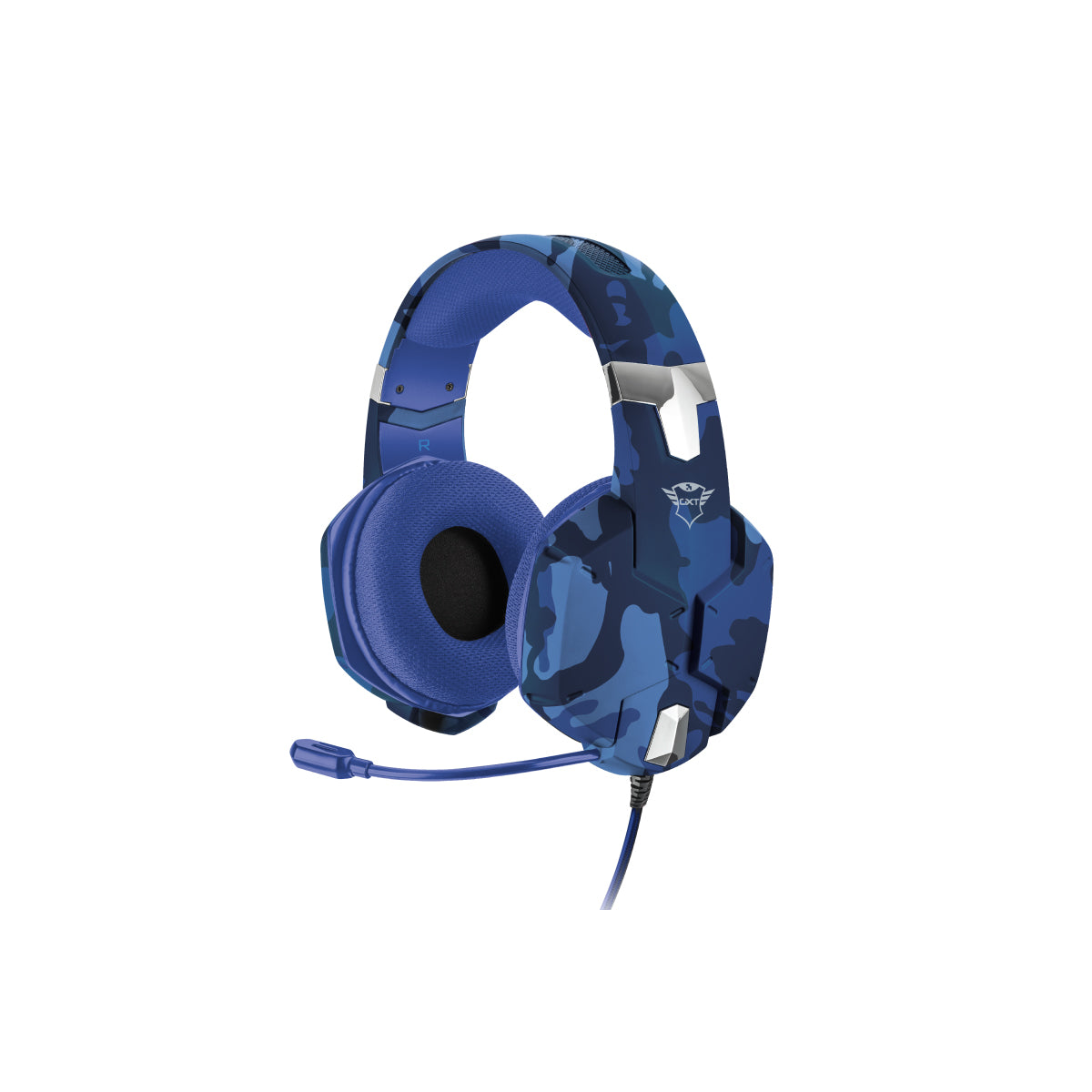 AUDIFONOS TRUST GXT (23249) 322B CARUS GAMING HEADSET BLUE CAMO,3.5MM 3 Y 4 PINS,PC, XBOX,PS5,SWITCH-1