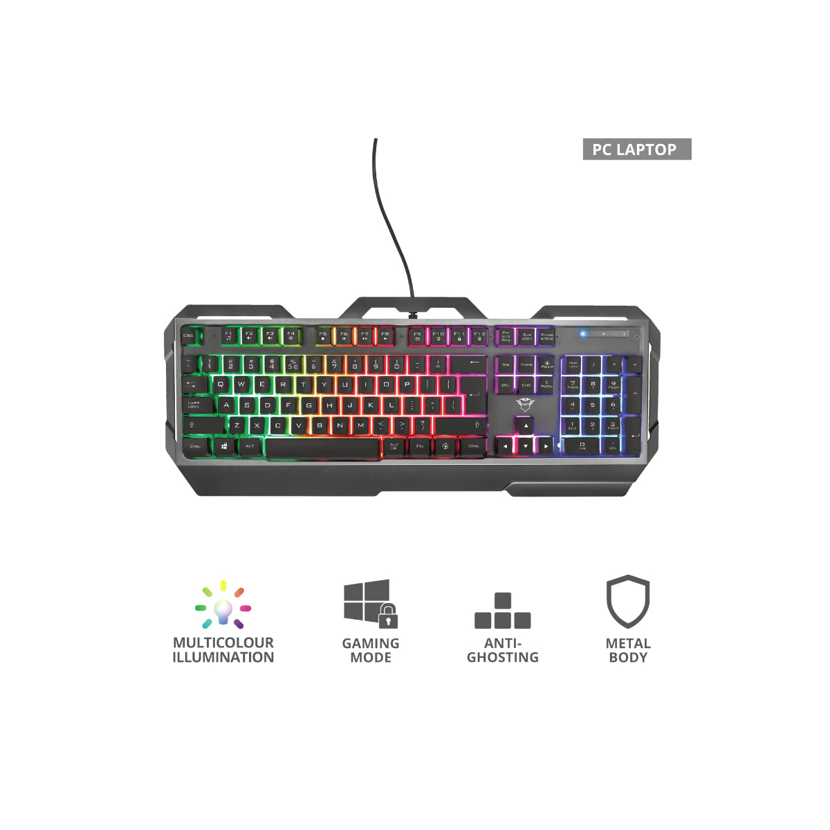 TECLADO TRUST GXT (23742) 856 TORAC ILLUMINATED GAMING KEYBOARD ESPAÑOL