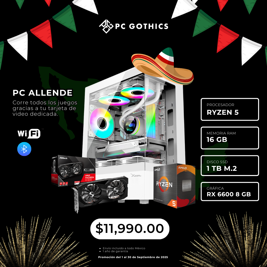 PC Ryzen 5 + 16 GB RAM + SSD 1 TB  + RX 6600 - (PC Allende)