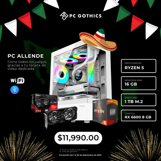 PC Ryzen 5 + 16 GB RAM + SSD 1 TB  + RX 6600 - (PC Allende)