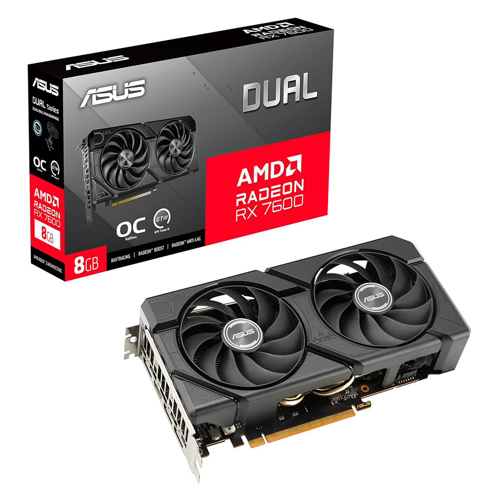 TARJETA DE VIDEO ASUS (DUAL-RX7600-O8G-EVO) 8G GDDR6, 128BIT, PCI-E 4.0,HDMI,3*DP-1