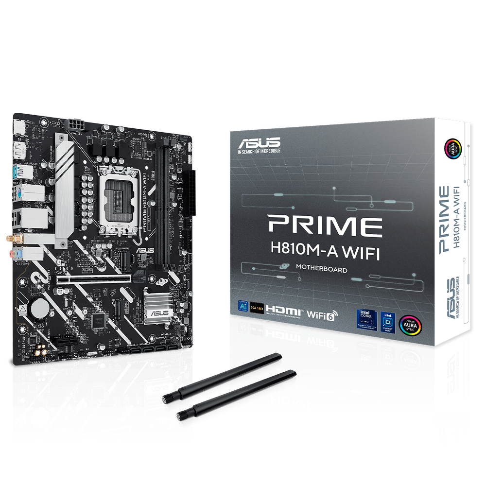 MOTHERBOARD ASUS (PRIME H810M-A WIFI) SOCKET 1851,2*DDR5,HDMI, DP,PCIE 4.0, WIFI6, MICRO ATX-1