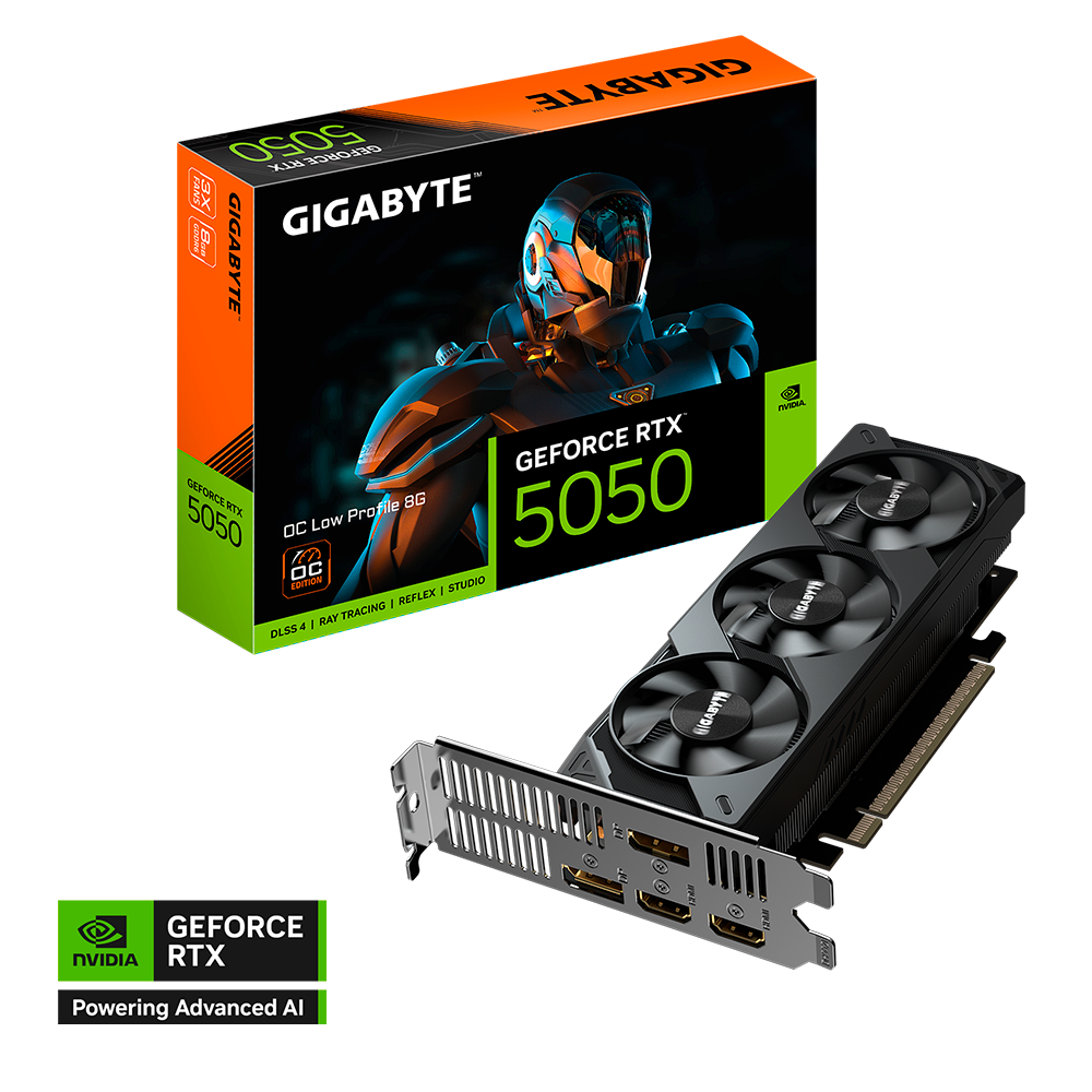 TARJETA DE VIDEO GIGABYTE (GV-N5050OC-8GL) RTX 5050, 8GB GDDR6,PCIE 5.0,2*HDMI,2*DP,3FAN-1