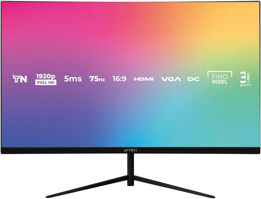 MONITOR LED 27" ACTECK (AC-935845) SP270,1920*1080,75HZ,5MS,HDMI,VGA,DC,INCLINACION,NEGRO-1