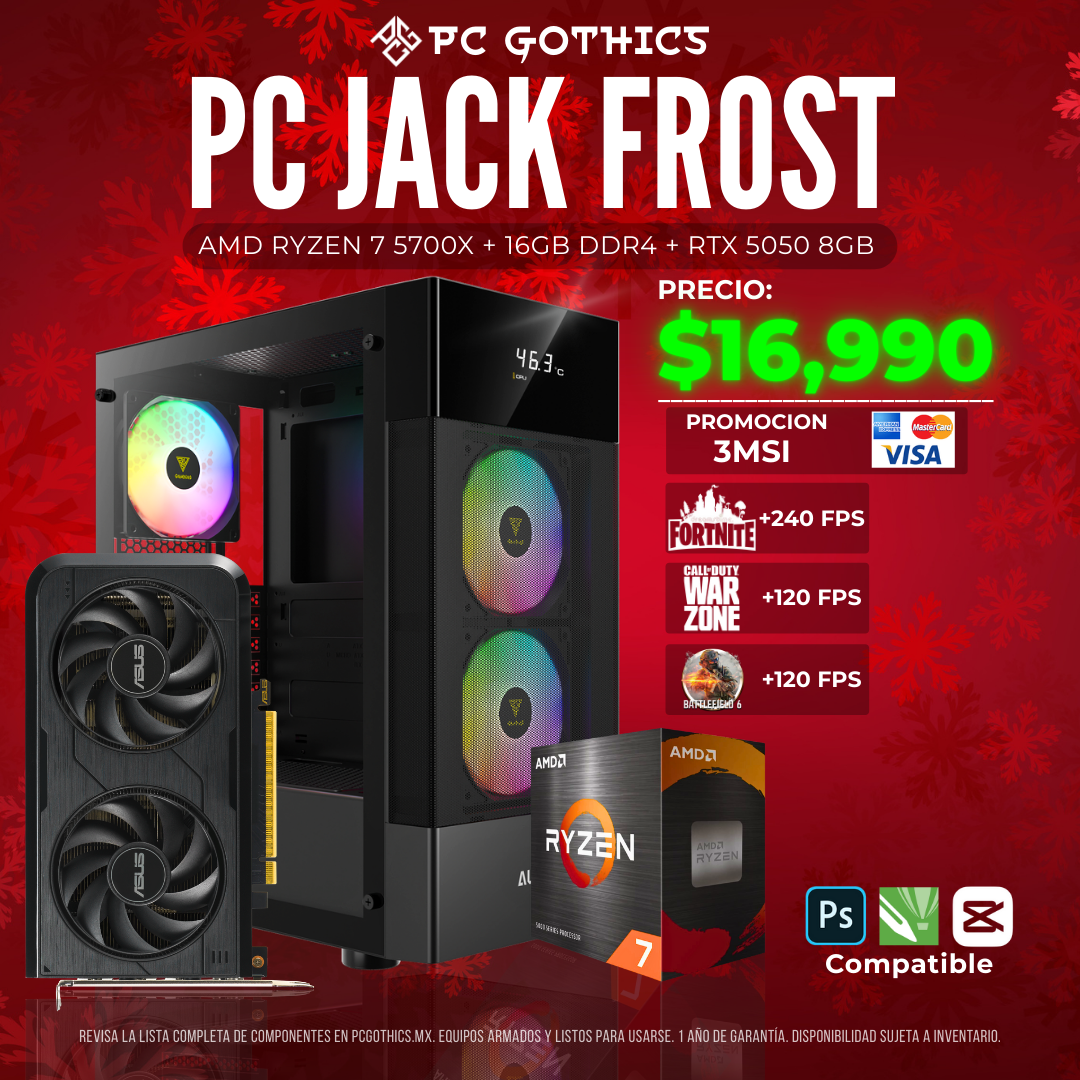 PC Ryzen 7 5700X + 16 GB RAM + RtX 5050