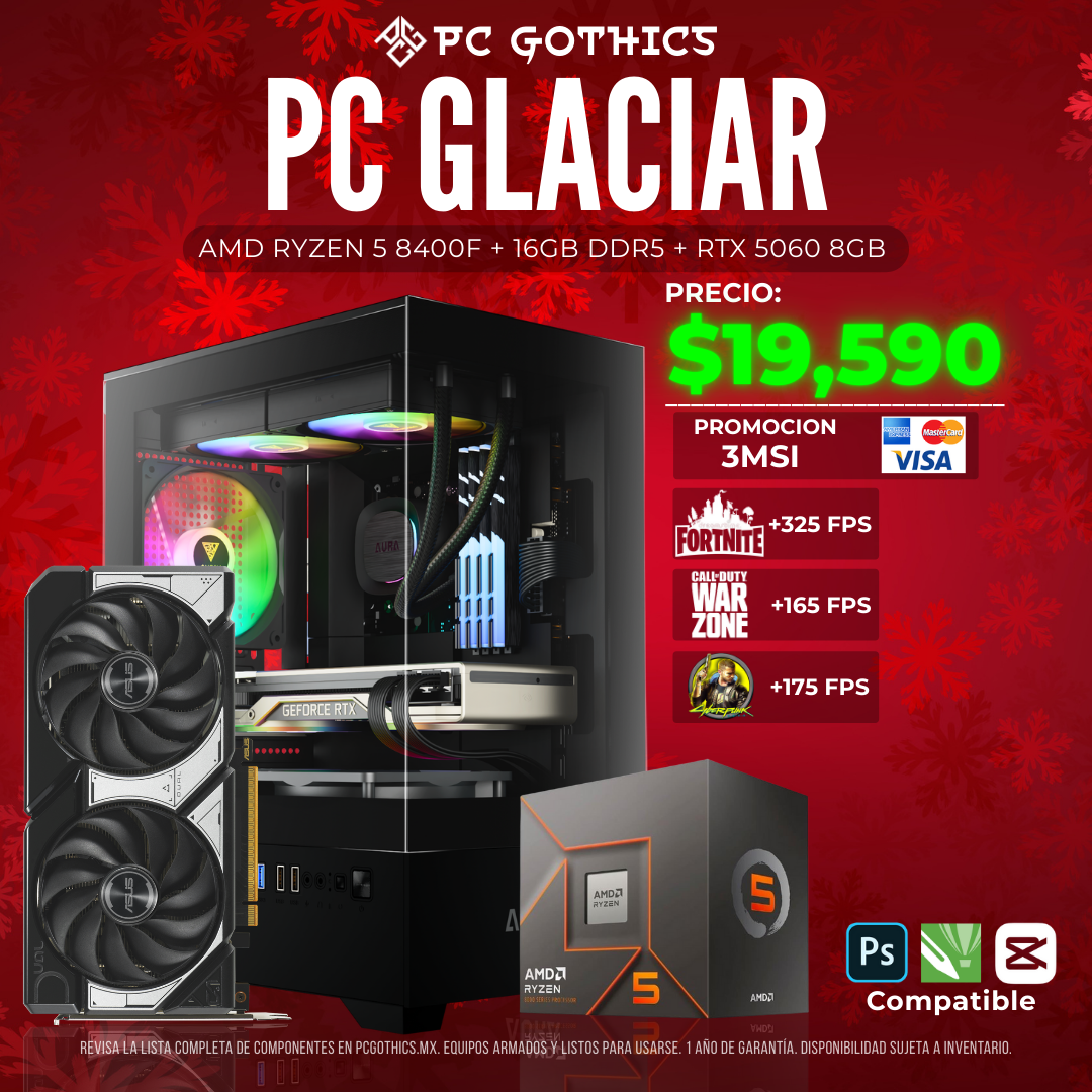 PC AMD RYZEN 5 8400F + 16 GB RAM DDR5 + RTX 5060 8GB