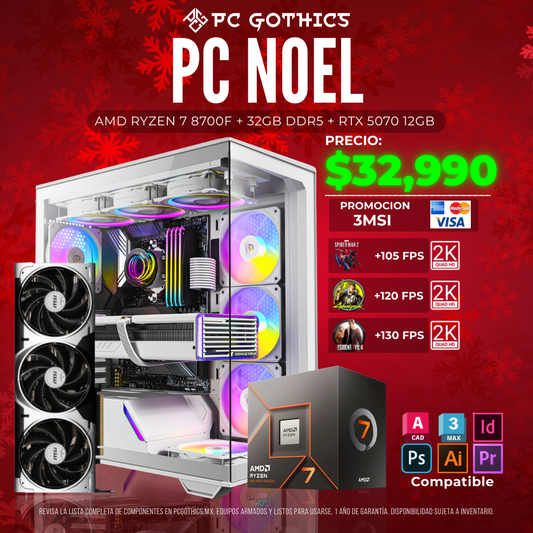 PC Ryzen 7 8700F + 32 GB RAM DDR5 + RTX 5070 12GB