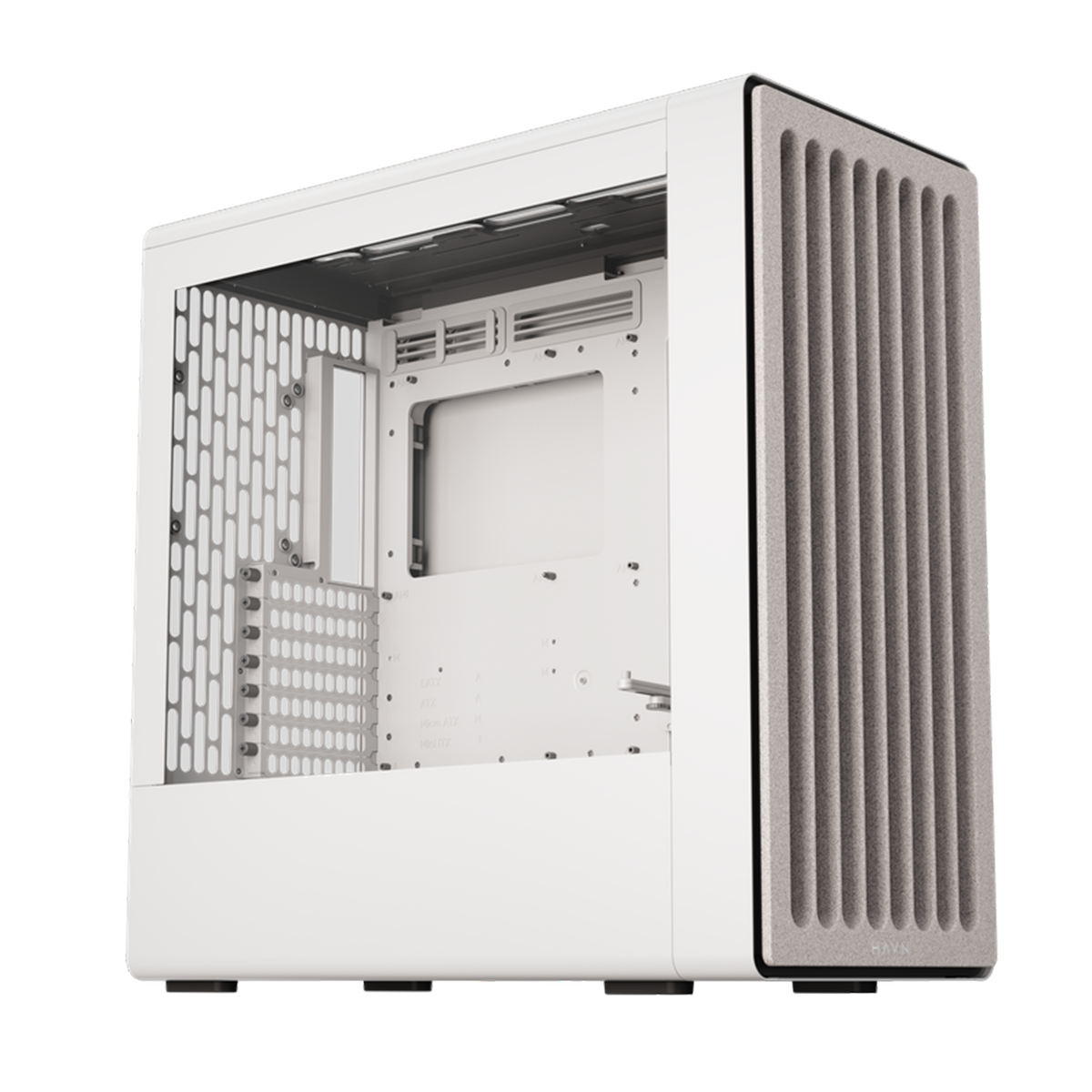 GABINETE HAVN (BF 360 WHITE) MEDIA TORRE, CRISTAL TEMPLADO, BLANCO