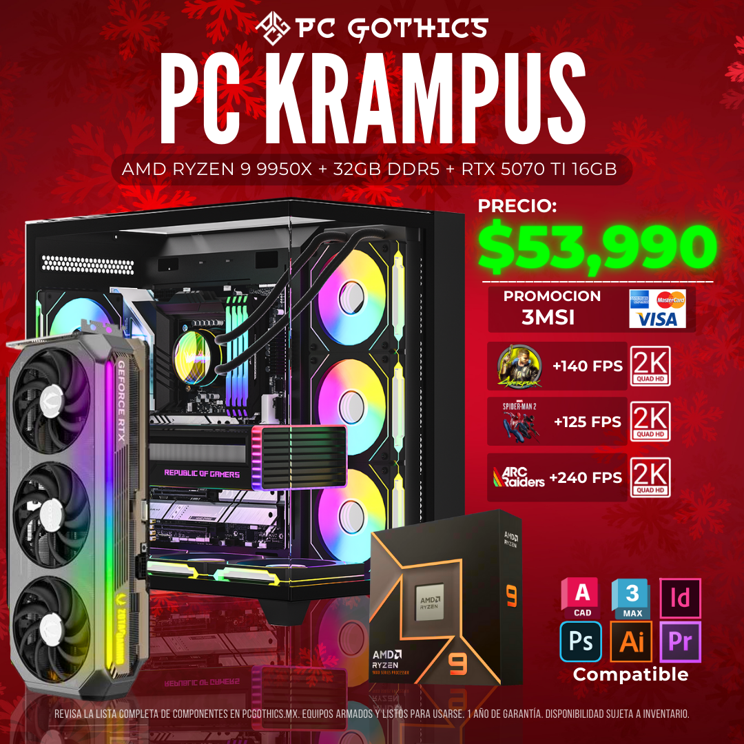 PC Ryzen 9 9950X + 32 GB DDR5 + RTX 5070Ti 16GB