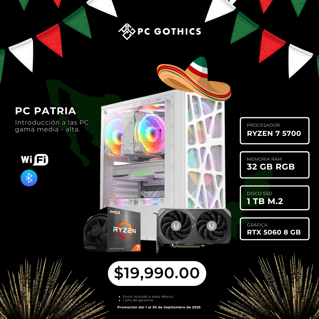 PC Ryzen 7 5700 + 32 GB RAM + RTX 5060 - (PC Patria)