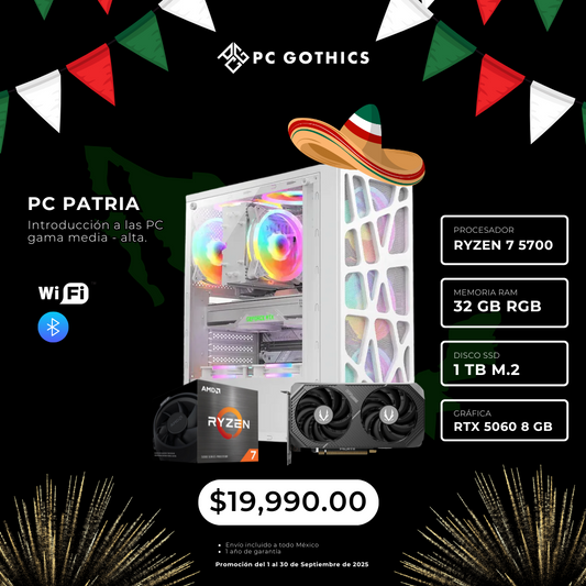 PC Ryzen 7 5700 + 32 GB RAM + RTX 5060 - (PC Patria)