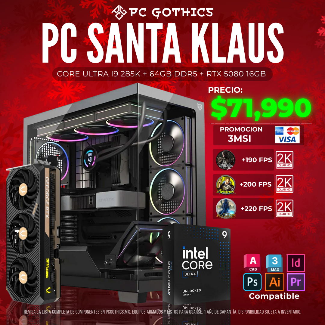 PC CORE ULTRA i9 285K + 64 GB RAM DDR5 + RTX 5080 16GB