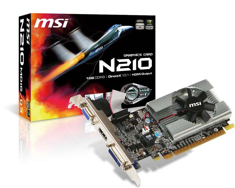 TARJETA DE VIDEO MSI (N210-MD1G/D3) 1024 MB DDR3,589MHZ, DVI, D-SUB, HDMI