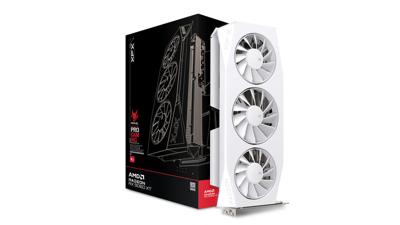 TARJETA DE VIDEO XFX (RX-96TMERCW9) SWIFT RX9060XT OC,16GB GDDR6,1900MHZ,2*DP,HDMI,3*FAN,BLANCA-1