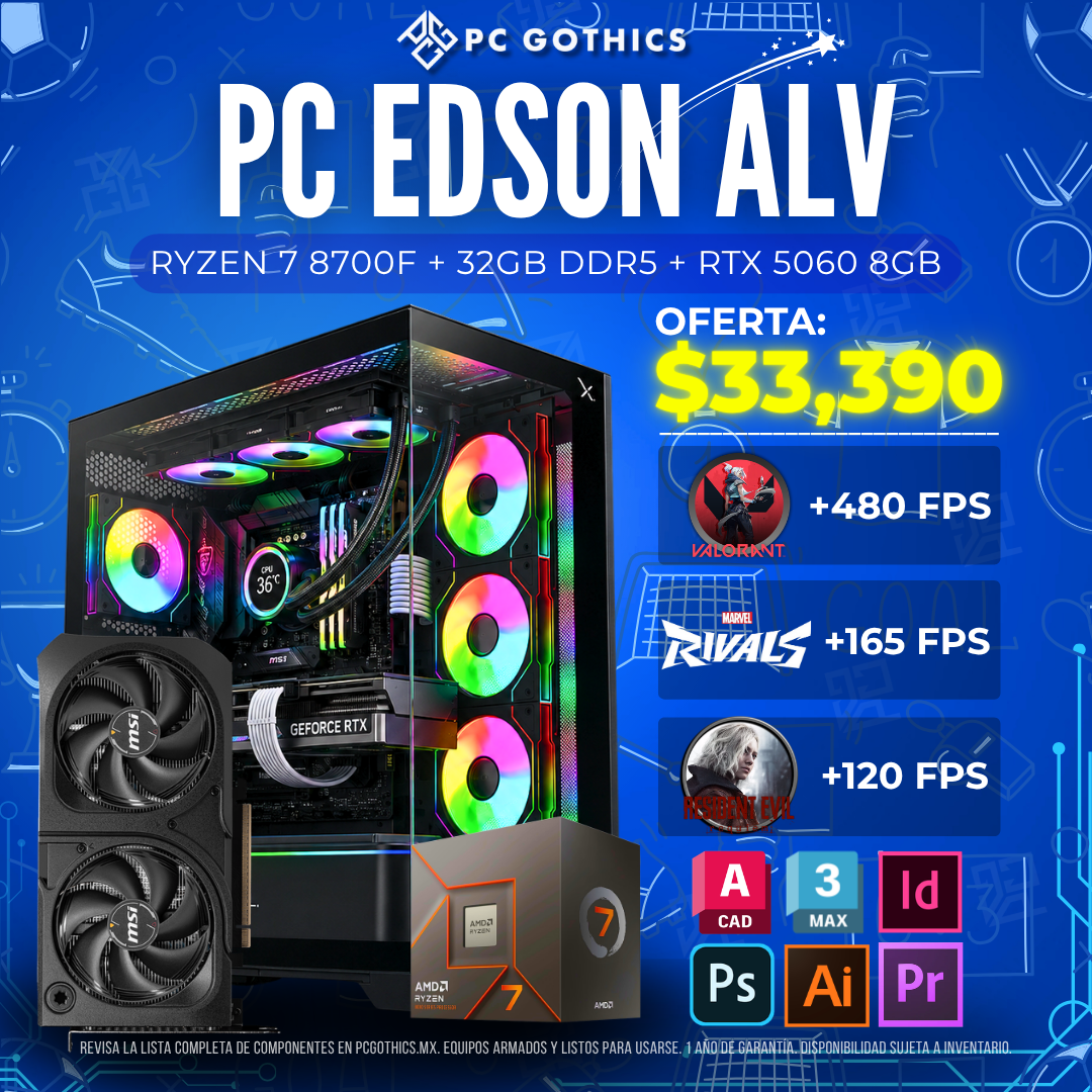 PC Ryzen 7 9700X + 32GB DDR5 + RTX 5070 12 GB