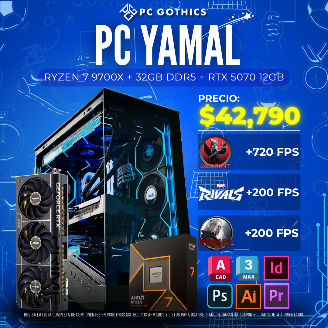 PC Ryzen 7 8700F + 32GB DDR5 + RX 9070XT 16 GB