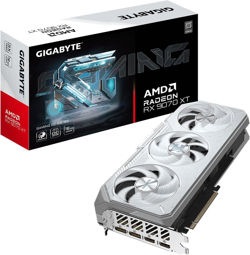 TARJETA DE VIDEO GIGABYTE RX 9070 XT GAMING OC ICE 16G