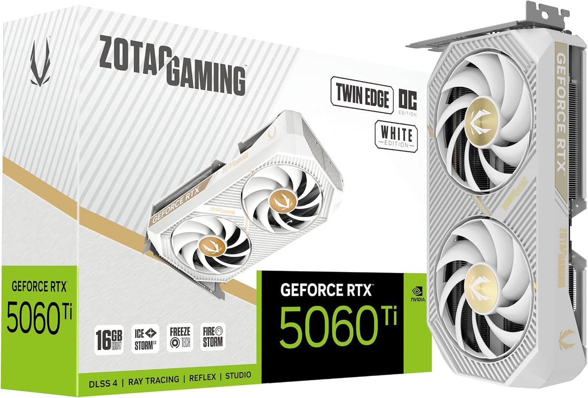 TARJETA DE VIDEO ZOTAC RTX 5060TI TWIN EDGE OC WHITE 16GB