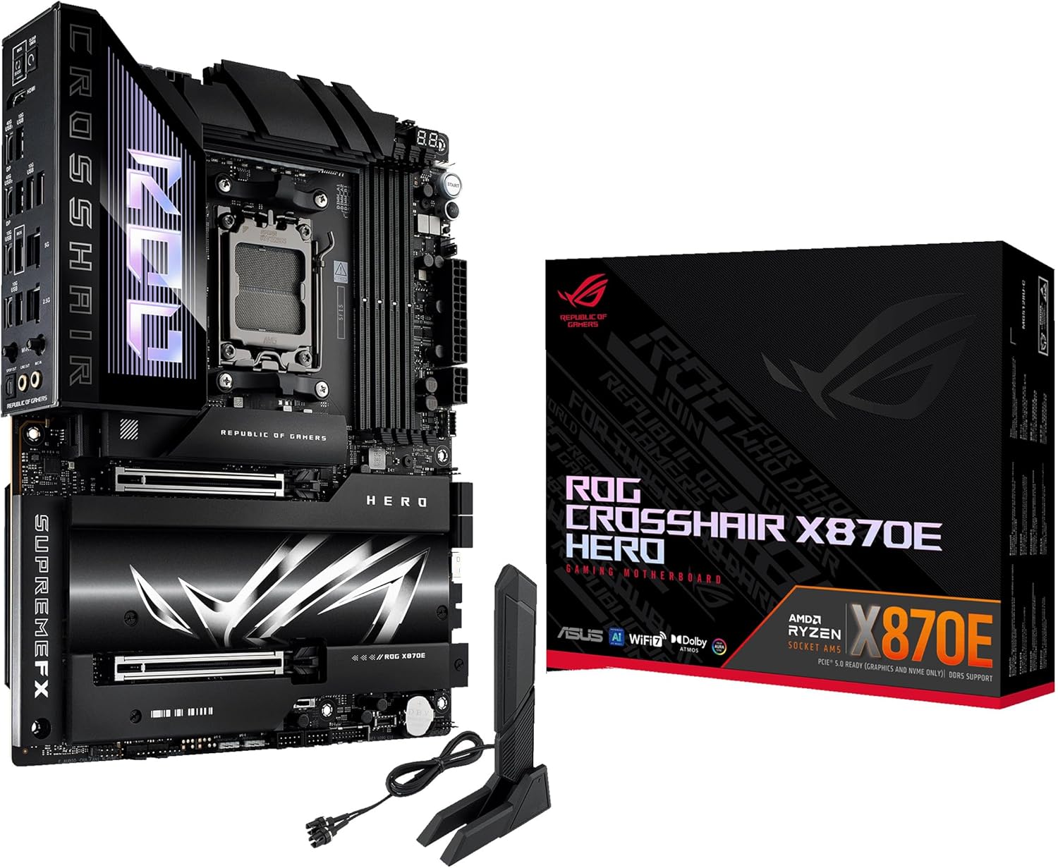 MOTHERBOARD ASUS (ROG CROSSHAIR X870E HERO) SOCKET AM5,PCI-E 5.0,4*DDR5,HDMI,2*USB4,WIFI7,ATX