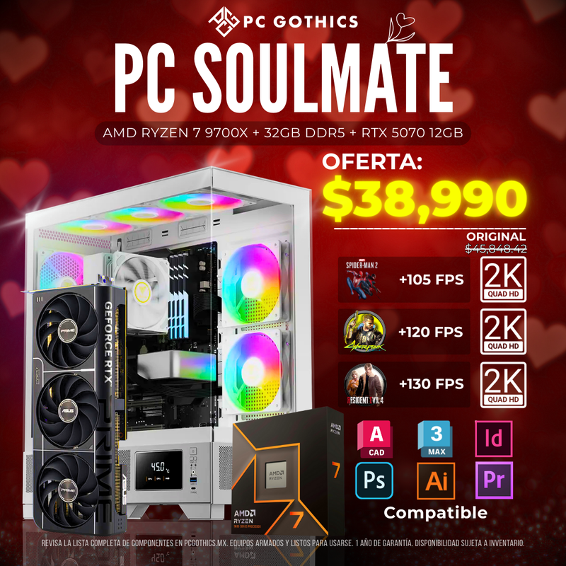 PC Soulmate Ryzen 7 9700X+ 32 GB RAM DDR5 + RTX 5070 12GB-1