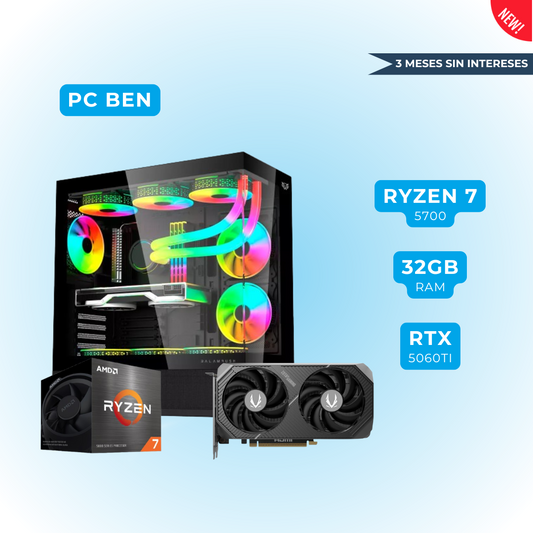PC Ryzen 7 5700 + 32 GB RAM + RTX 5060Ti - (PC Ben)