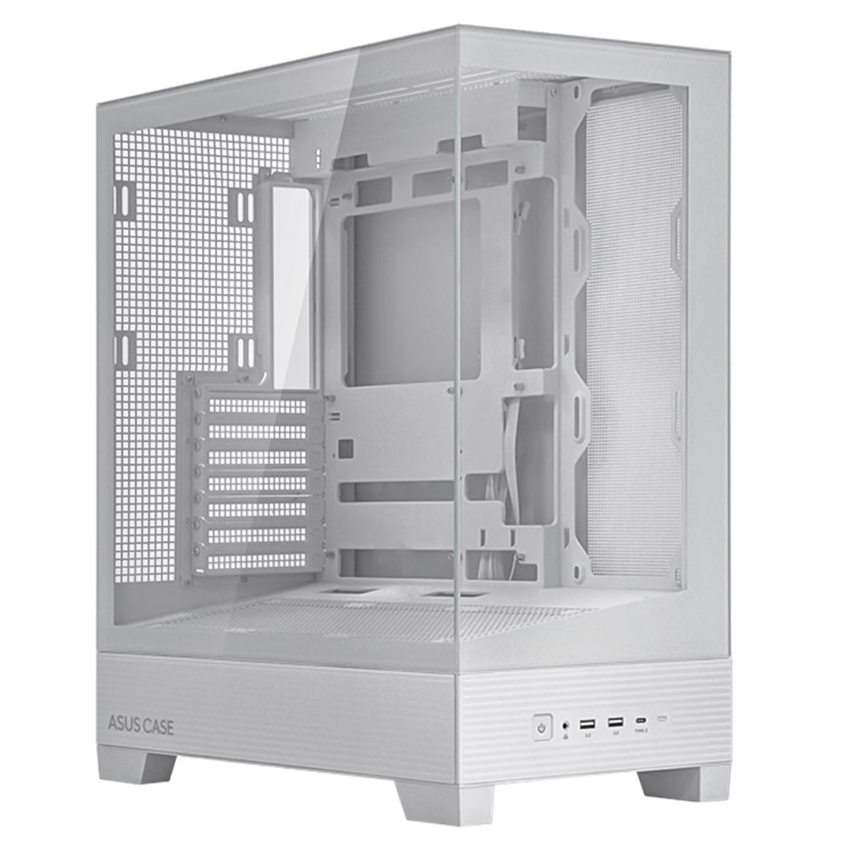 GABINETE ASUS (A31 TG WHITE) BLANCO, VIDRIO TEMPLADO,SOPORTA BTF, MT, S/FUENTE