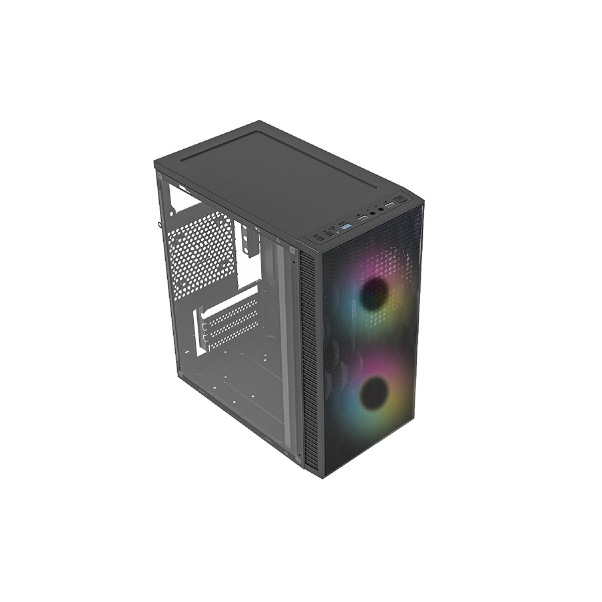 GABINETE ACTECK (AC-935838) FUJI GC470,MICRO ATX,FUENTE 500W,1*USB 3.0,ACRILICO,MALLA METAL,NEGRO