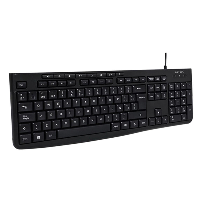 TECLADO ALAMBRICO ACTECK (AC-940146) INSPIRE PRIME TA222, MEMBRANA, MULTIMEDIA, NEGRO-1