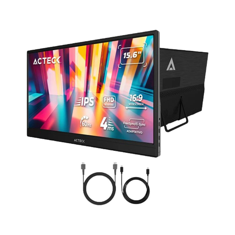MONITOR PORTATIL 15.6"  ACTECK (AC-943093) LINKPAD LP15Y, 1920*1080, 60 HZ, 4MS, FHD, PLANO, NEGRO-1