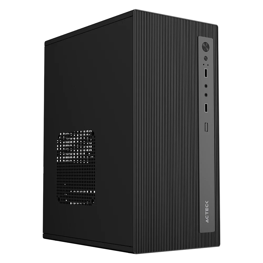 GABINETE ACTECK(AC-943802)ZARETH GI210F,M-ATX,FUENTE 500W,2*USB A 2.0,FULL METALICO+FRENTE SOLIDO,NEGRO