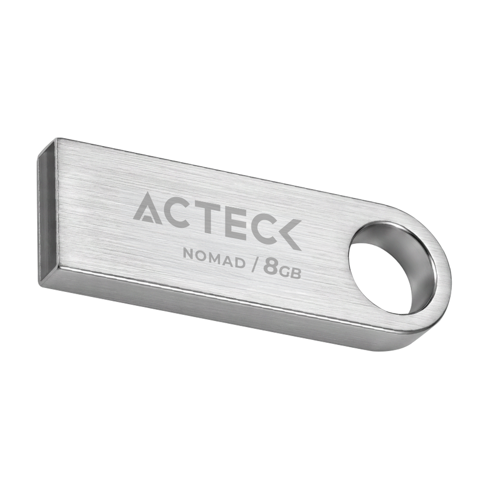 MEMORIA USB ACTECK (AC-946193) NOMAD METAL MUF-8000, 8 GB, USB 2.0, METALICA, PLATA