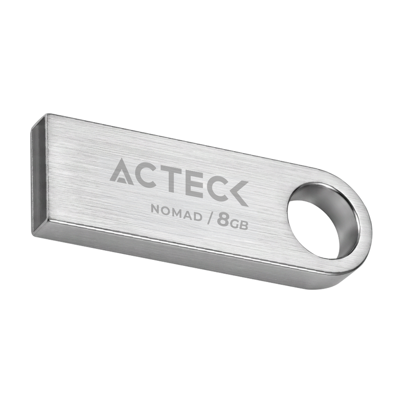 MEMORIA USB ACTECK (AC-946193) NOMAD METAL MUF-8000, 8 GB, USB 2.0, METALICA, PLATA