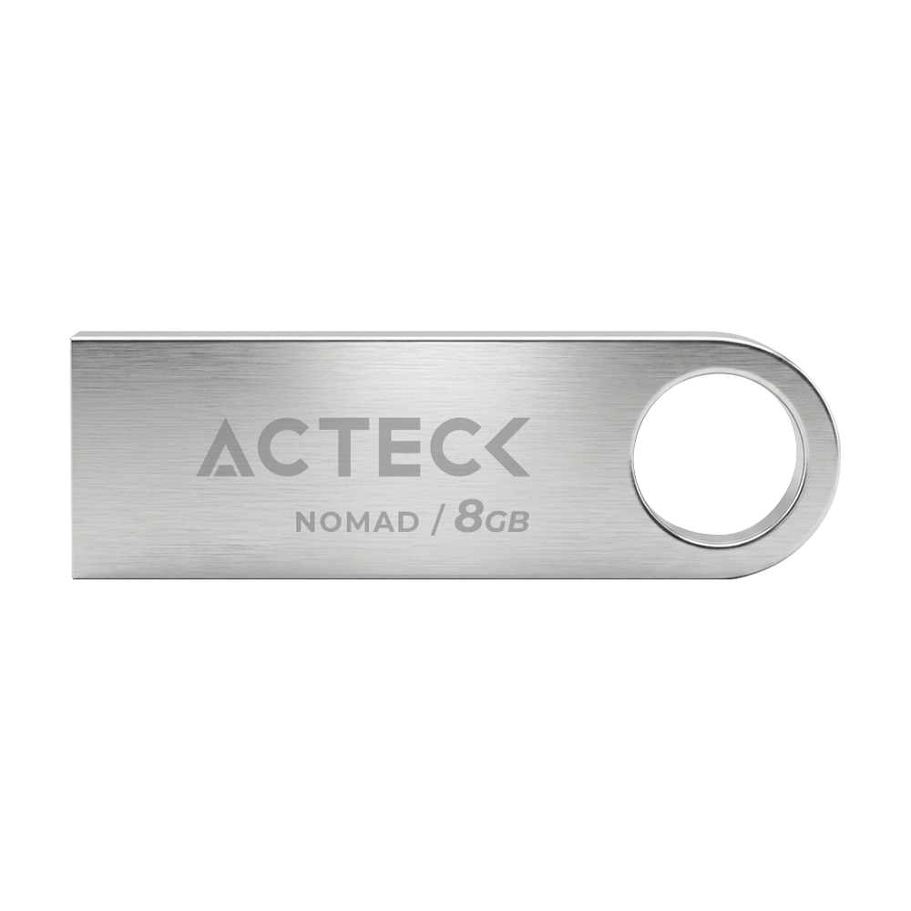 MEMORIA USB ACTECK (AC-946193) NOMAD METAL MUF-8000, 8 GB, USB 2.0, METALICA, PLATA