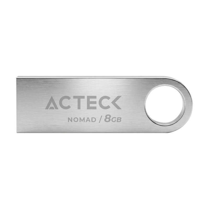 MEMORIA USB ACTECK (AC-946193) NOMAD METAL MUF-8000, 8 GB, USB 2.0, METALICA, PLATA