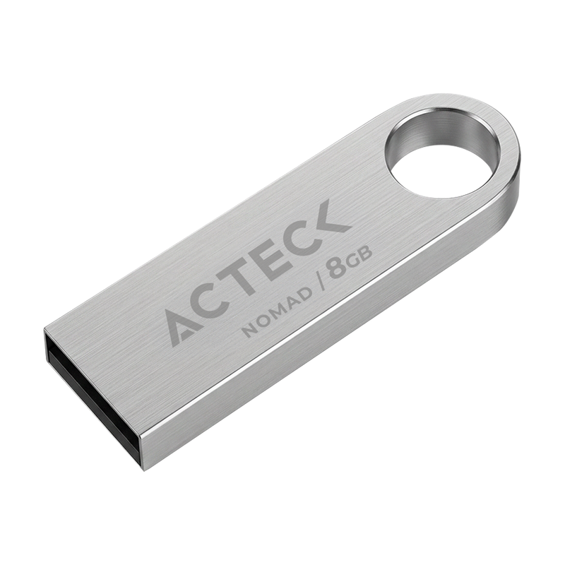 MEMORIA USB ACTECK (AC-946193) NOMAD METAL MUF-8000, 8 GB, USB 2.0, METALICA, PLATA