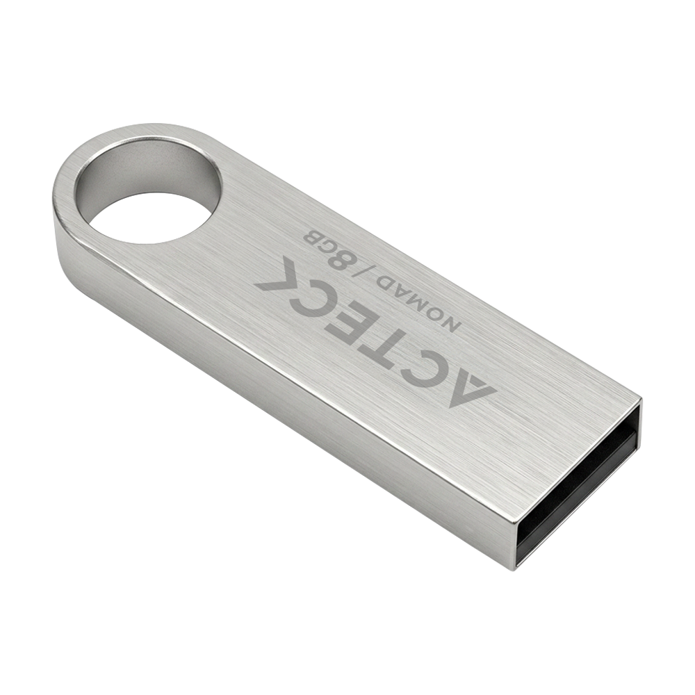 MEMORIA USB ACTECK (AC-946193) NOMAD METAL MUF-8000, 8 GB, USB 2.0, METALICA, PLATA