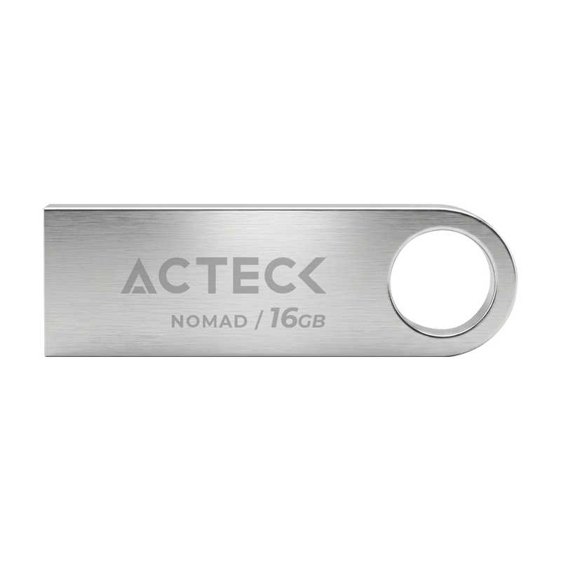 MEMORIA USB ACTECK (AC-946209) NOMAD METAL MUF-16000, 16 GB, USB 2.0, METALICA, PLATA