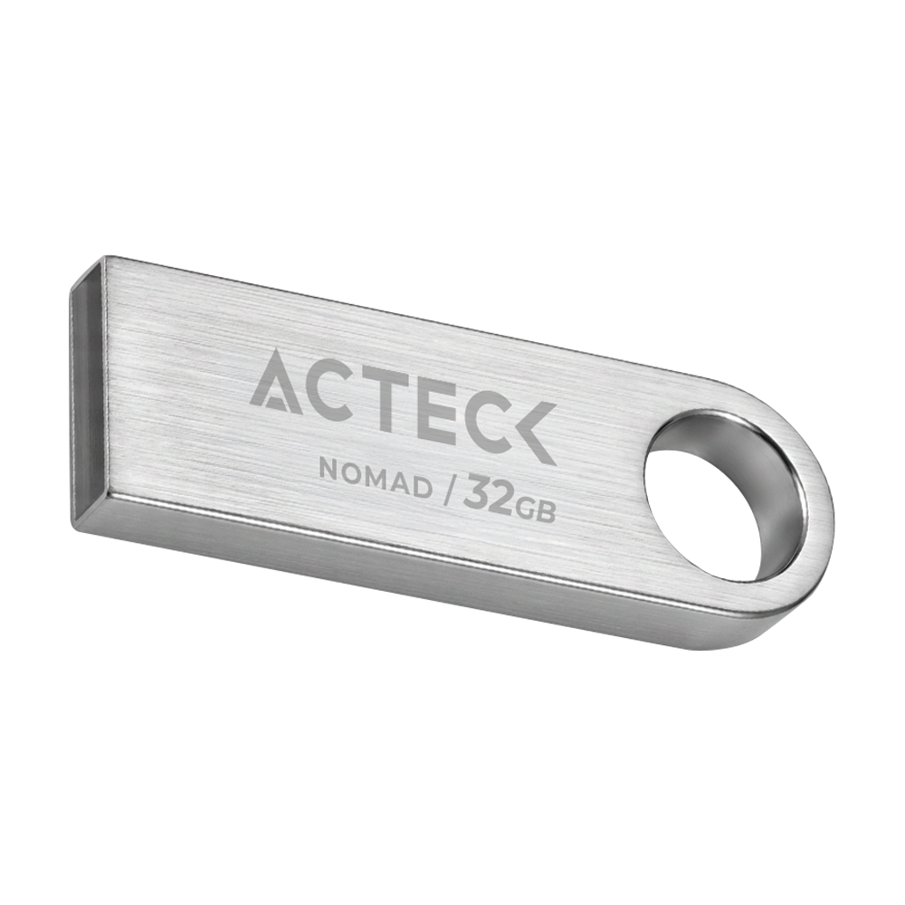 MEMORIA USB ACTECK (AC-946216) NOMAD METAL MUF-32000, 32 GB, USB 2.0, METALICA, PLATA