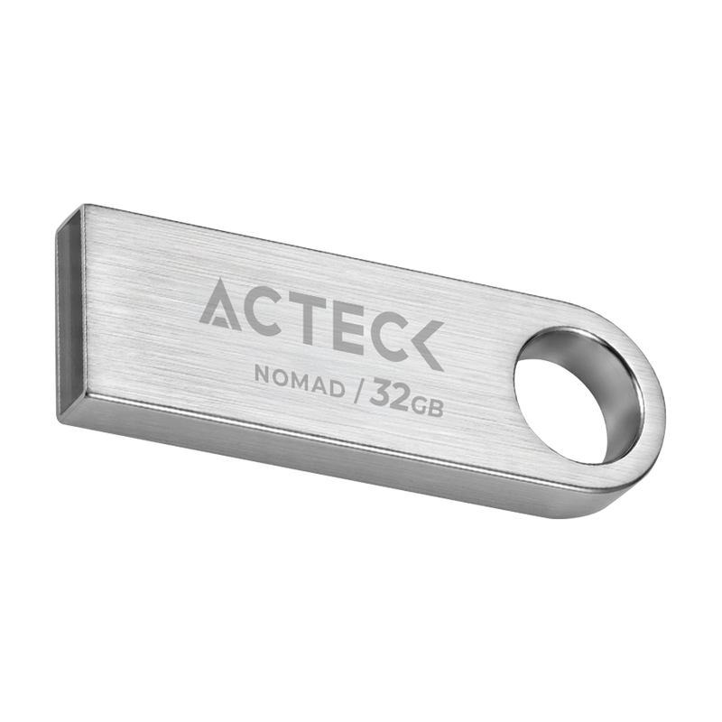 MEMORIA USB ACTECK (AC-946216) NOMAD METAL MUF-32000, 32 GB, USB 2.0, METALICA, PLATA