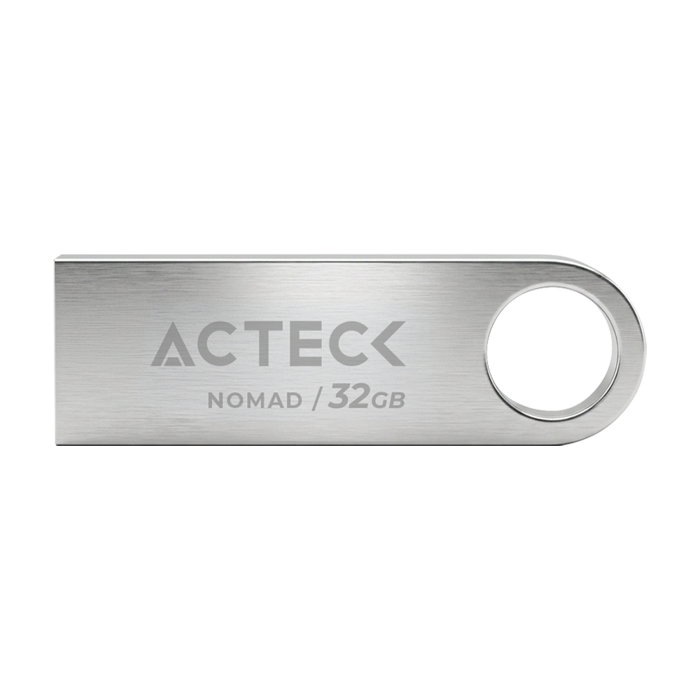 MEMORIA USB ACTECK (AC-946216) NOMAD METAL MUF-32000, 32 GB, USB 2.0, METALICA, PLATA