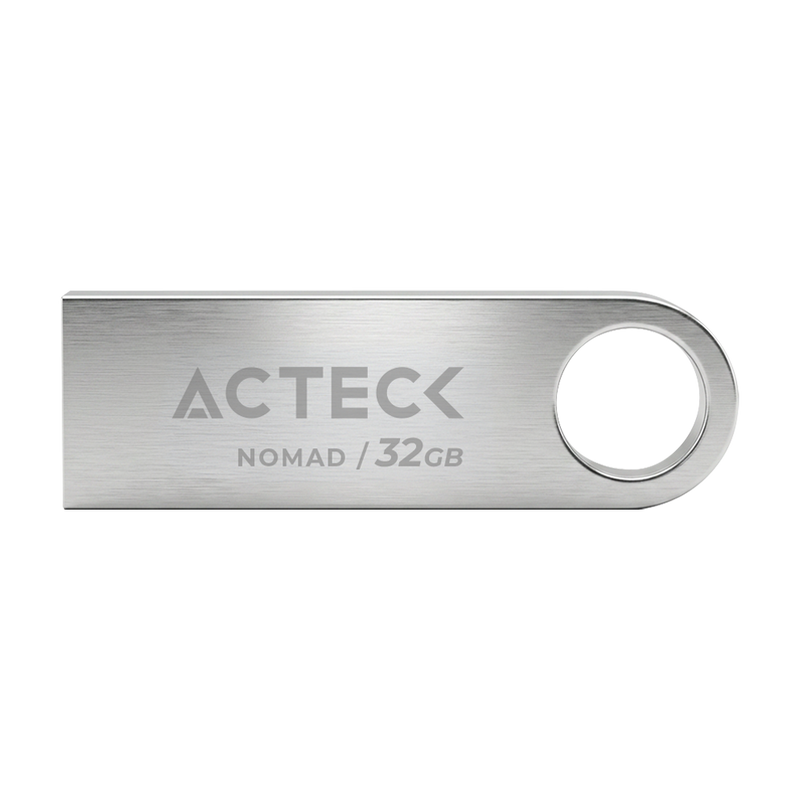 MEMORIA USB ACTECK (AC-946216) NOMAD METAL MUF-32000, 32 GB, USB 2.0, METALICA, PLATA